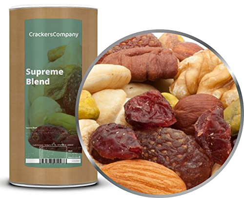 CrackersCompany 'Supreme Blend' (2 x 700g in Membrandose groß) Frucht & Nuss Edelmischung - Naturbelassener Mix aus ungesalzenen Nüssen, getrockneten Cranberries und kandierten Erdbeeren von Crackerscompany