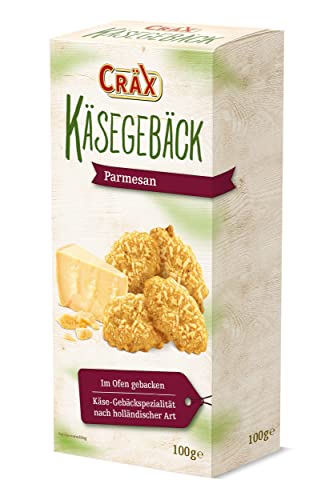 Cräx Käsegebäck mit Parmesan - Knusprige Cheese-Snacks, im Ofen gebacken - Knabberzeug, Snack-Gebäck, Spezialitäten aus Holland - Ideal für Party- und Heimkino-Abende - 10er Pack (10 x 100 g) von Cräx