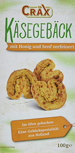 Cräx Käsegebäck mit Senf und Honig - Knusprige Cheese-Snacks, im Ofen gebacken - Knabberzeug, Snack-Gebäck, Spezialitäten aus Holland - Ideal für Party- und Heimkino-Abende - 10er Pack (10 x 100 g) von Cräx