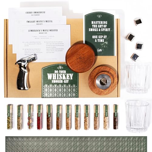 Whiskey Räucherset – DIY Whiskey-und Bourbon-Infusion mit reichhaltigen Raucharomen | Unverzichtbares Geschenk für Whiskey-Liebhaber & Hobby-Barkeeper von Craftly