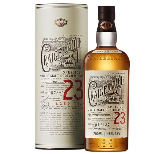 CRAIGELLACHIE 23 Year Old Speyside Single Malt Scotch Whisky, 46% vol, 700 ml, in Geschenkverpackung, gereift in First-Fill-Sherry- und -Bourbon-Fässern, 70 cl von Craigellachie