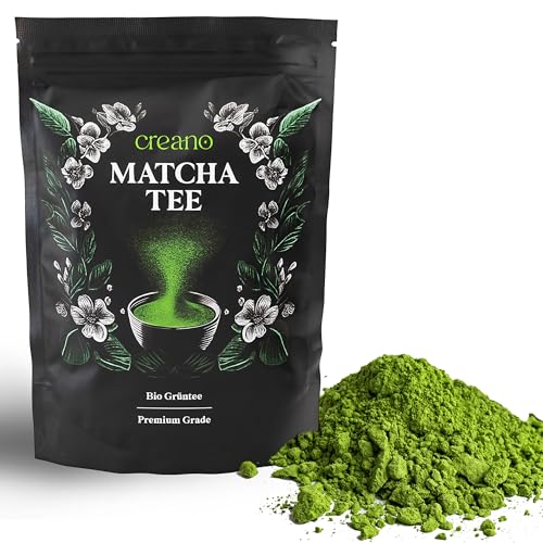 Creano Bio Matcha Tee 100g - Premium Qualität - ideal zum trinken - Grüner Tee für Matcha Latte, Smoothies, Bubble Tea von Creano
