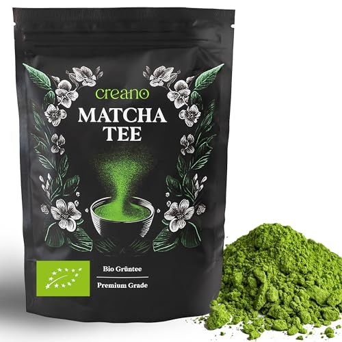 Creano Bio Matcha Tee 100g - Premium Qualität - ideal zum trinken - Grüner Tee für Matcha Latte, Smoothies, Bubble Tea - NEUHEIT 2024 von Creano