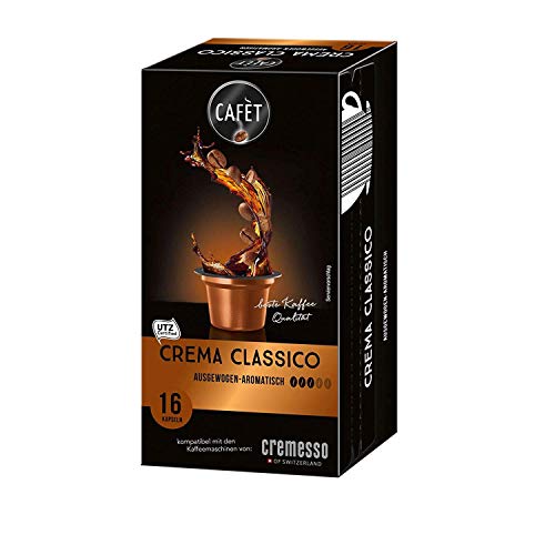 Cafet für Cremesso, Kaffekapseln Crema Classico 96 Stück (6 x 16 Stück) von Cremesso