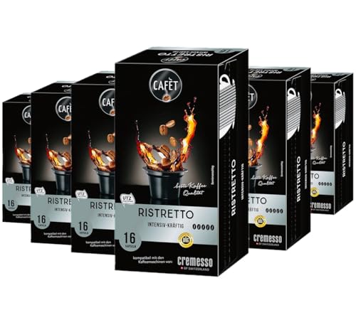 Cafet für Cremesso, Kaffekapseln Ristretto 96 Stück (6 x 16 Stück) von Cremesso