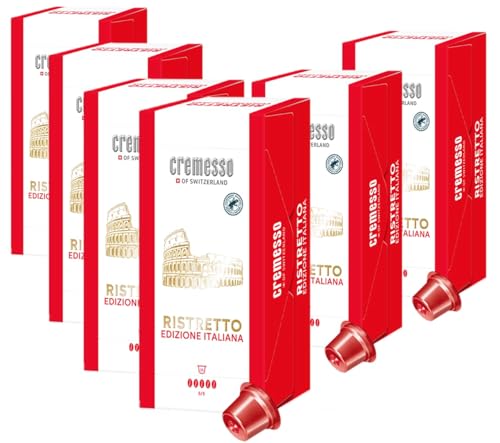 Cremesso Kapseln Ristretto Edizione Italiana, 6er Pack, 96 Stück (6 x 16 Stück) von Cremesso