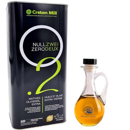 Griechisches extra natives Olivenöl mit nur 0,2% Säuregehalt im 5 Liter Kanister Kreta Griechenland Premium Feinschmecker Gourmet Oliven Öl mit wenig Säure von Cretan Olive Mill