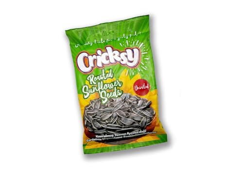 CRICKSY Sonnenblumenkerne in Schale, Ungesalzen und Geröstet, 120g - Knackiger Snack für die Ganze Familie - Roasted and Unsalted Sunflower Seeds (30er-Pack) von Cricksy