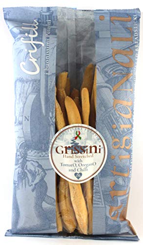 Crifill Handgemachte Grissini mit Tomate, italienische Brotstangen, Snack, 200g von Crifill