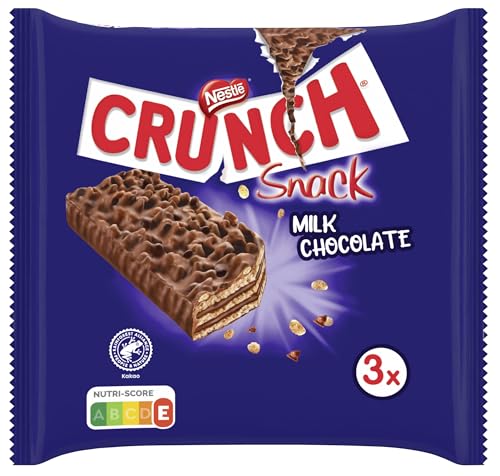 Nestlé CRUNCH Milk Riegel, Knuspriger Schokoladenriegel mit Milchschokolade und Cerealien, 1er Pack (à 3 x 33g) von Crunch