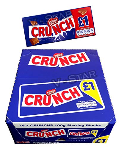 Nestle Crunch Milchschokolade 16 x 100 g Teilungsblöcke von Crunch