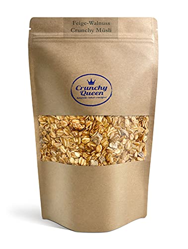 Crunchy Queen Feige-Walnuss Granola Knuspermüsli | handgemacht | Crunchy Topping für Smoothiebowl & Müsli | vegan | Müsli ohne Zucker | 100% natürlich | (340g) von Crunchy Queen homemade · baked · crunchfood