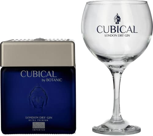 Cubical Ultra Premium London Dry Gin 45% Volume 0,7l mit Glas von Cubical