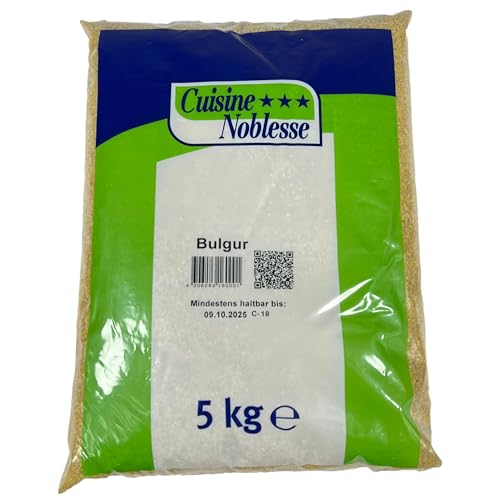 Cuisine Noblesse - Premium Bulgur 5 kg Großpackung in Gastro-Qualität - 100% Naturrein Original aus ausgewählten Hartweizengrieß - Boulgour Weizengrütze vollaromatisch ideal für orientalische Gerichte von Cuisine Noblesse