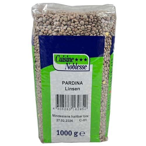 Cuisine Noblesse - Premium Paradina Linsen 1 kg Packung in Gastro-Qualität - 100% Naturrein vollaromatisch nussiges Aroma und bissfeste Kosistenz - Ideal für Salate und Eintöpfe von Cuisine Noblesse