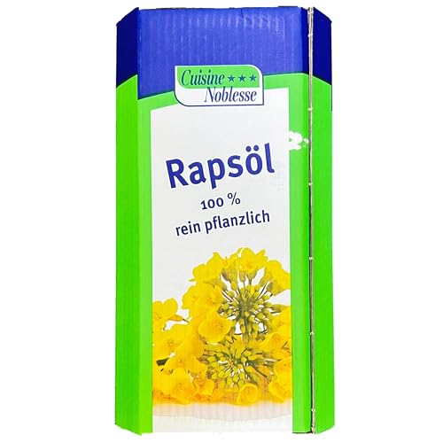 Cuisine Noblesse - Premium Rapsöl 10 l in Gastro-Qualität mit Ökotainer und Griff zum einfachen Dosieren und Abfüllen - Hochwertiges Speiseöl aus besten Rohstoffen - Pflanzenöl im 10 Liter Kanister von Poiget