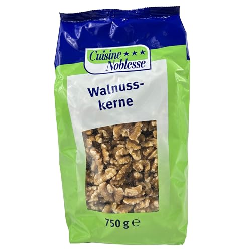 Cuisine Noblesse - Premium Walnüsse geschält 750 g Großpackung in Gastro-Qualität - Walnusskerne Natur & ungesalzen ideal für Müsli, Backen & Snacken (ohne Schale) von Cuisine Noblesse