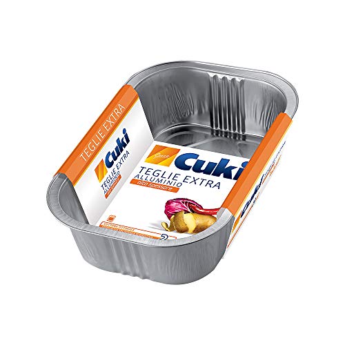 Cuki Extra Aluminium Backform - hohe Dicke - 4/6 Portionen - rechteckig [S249] - 1 Packung mit 2 Stück von Cuki