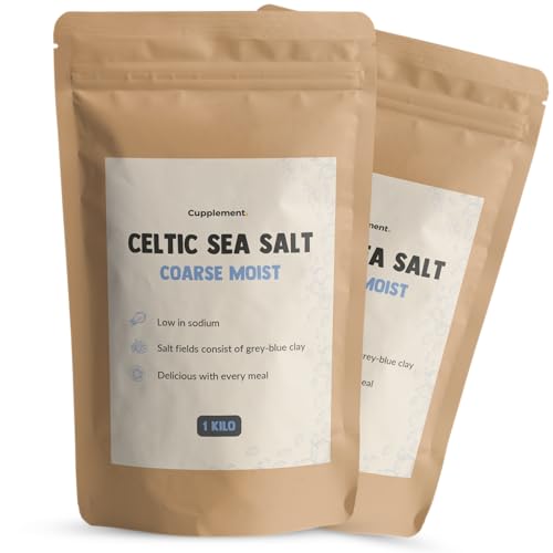 Cupplement 2 Kilo Keltisch Zeezout Grof Celtic Sea Salt - Grof Zout - Niet voor de Zoutmolen - Niet Bio, Fleur de Sel, Himalaya, Himalayazout, Biologisch of Fijn- Mineralen - Herbamare - Seasalt von Cupplement