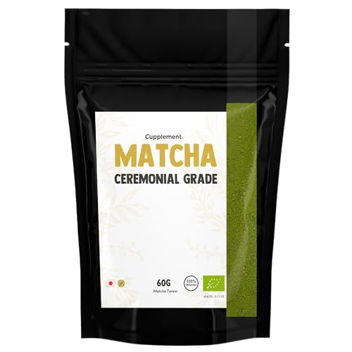 Cupplement - Zeremonial Grade Matcha 40 Gramm - Bio - Höchste Qualität Grüner Tee Pulver - Ohne Bambusbesen & Schneebesen - Culunary Tee Pulver - Starter Set - Latte - Besen - Japan - Pulver - Tee von Cupplement