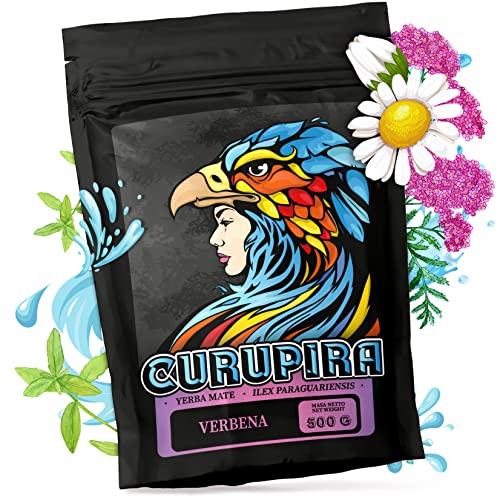 Curupira Mate Tee 500g ● VERBENA ● Mate Tee mit Zitronenverbenenkraut, rotem Pu-Erh-Tee, Kamillenblüten, Schachtelhalmkraut und Minzblättern ● Ungeröstet, Lose Blätter von Curupira