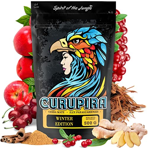 Yerba Mate Tee Curupira ● Mate-Tee Winted Edition mit Zimt ● Brasilian Mate mit Apfel und Ingwer ● Winter Mate Tee Wärmend ● Yerba Mate-Tee Cranberry ● Loose leaf 500g von Curupira