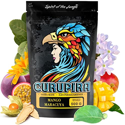 Yerba Mate Tee Curupira ● Passionsfrucht ● Mate-Tee mit Mango ● Brasilianischer Mate Tee mit Ashwagandha ● exotische Früchte ● Coffee alternative ● Loose Leaf 500g von Curupira