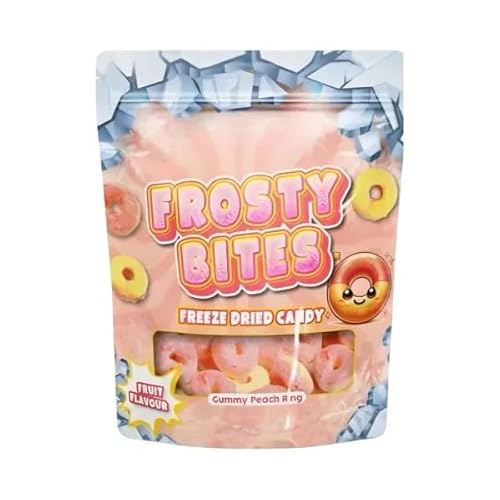 Frosty Bites Gummy Peach Rings - gefriergetrocknete Süßigkeiten 50g von Cyngert