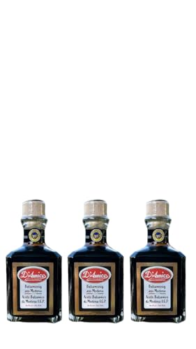 D'Amico Spezialitäten Premium Aceto Balsamico di Modena I.G.P 3x 250 ml - hohe Dichte - ohne Zusatzstoffe von D'Amico Spezialitäten