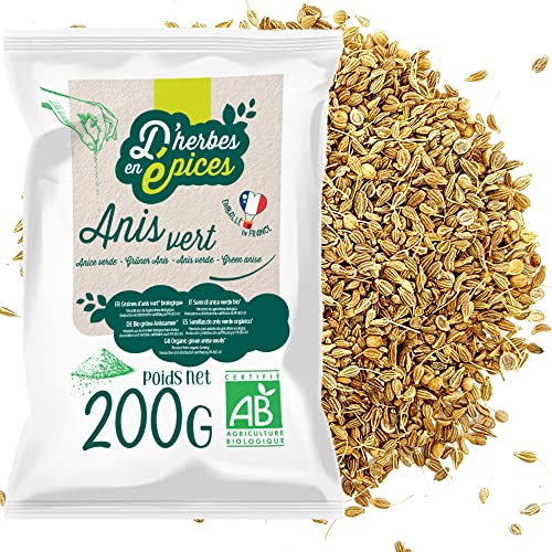 D'HERBES EN EPICES | Grüner Anis 200g | Bio-Kräutertee und Aufguss in großen Mengen | Zertifiziert bio von D herbes en épices