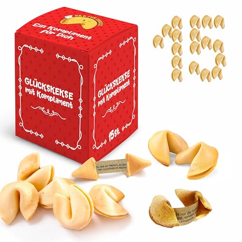 D&D FUN COOKIES - Glückskekse 15 Stück | Glückskekse mit Komplementen | Glückskekse | Geschenkkekse | Individuell verpackte Kekse | Chinesische Glückskekse | Fortune Cookies von D&D FUN COOKIES