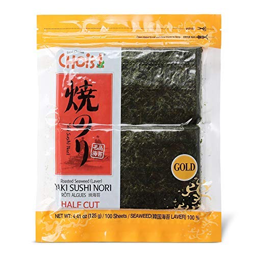 DAECHUN LAVER CO., LTD. Sushi Nori, wiederverschließbare, Gold Grade, Produkt von Korea 100 Halbblätter von CHOI'S 1