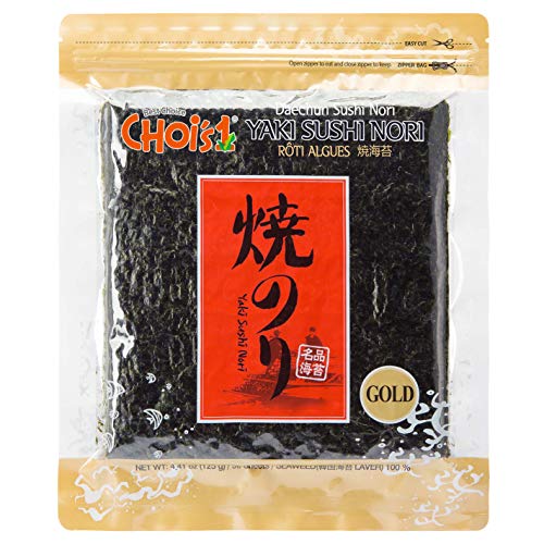 DAECHUN Sushi Nori, wiederverschließbare, Gold Grade, Produkt von Korea 50 Full Sheets von CHOI'S 1