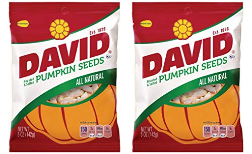 DAVID Seeds Kürbis geröstet und gesalzen, 142 ml Beutel, 2 Stück von DAVID Seeds