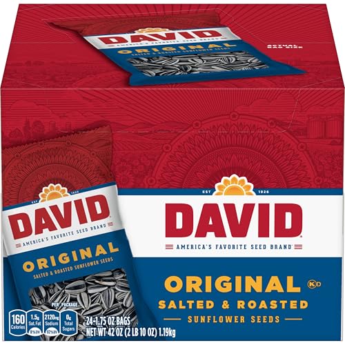 David Seeds - Original Sunflower Seeds, 1,75-Unze Taschen (Packung mit 24) von DAVID Seeds