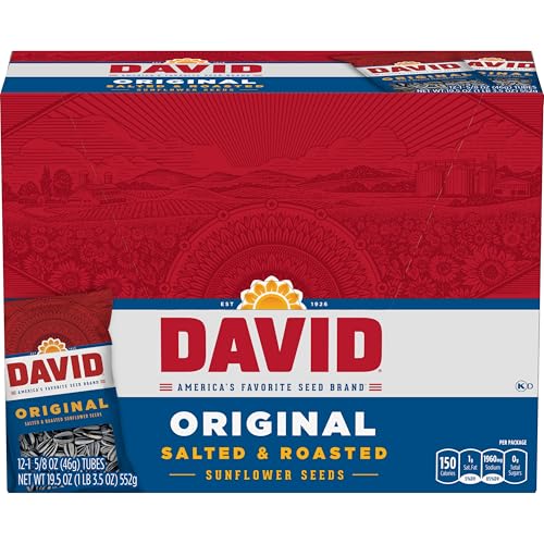 David Sunflower Seeds, Original, Roasted & Salted, 1.625-Ounce Unpriced Tubes (Pack of 12) von DAVID Seeds