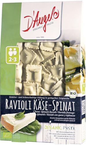 DAngelo Bio Ravioli Käse-Spinat, Teigware, gefüllt (2 x 250 gr) von DAngelo