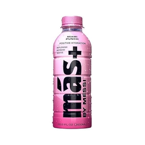 Mas+ Positive Drink von Messi Miami Punch mit natürlichen Aromen, 500 ml von DECADENT FOODS