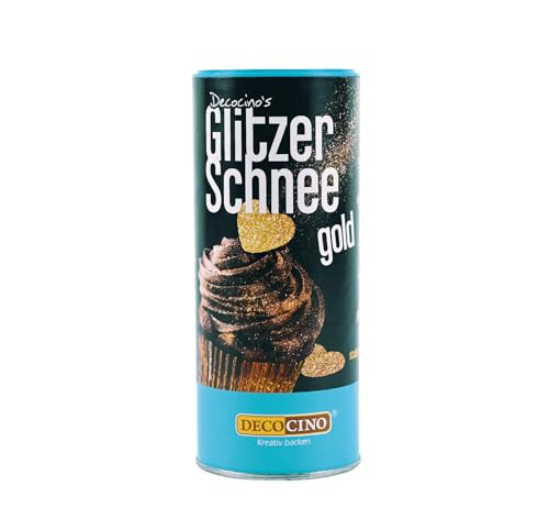 DECOCINO GlitzerSchnee gold Glitzerstaub Glitzerpuder Backglitzer essbarer Glitzer zum Backen Glitter Glimmer, 100 g von DECOCINO