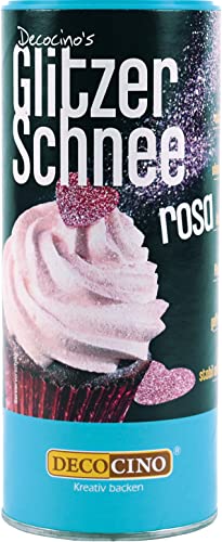 DECOCINO GlitzerSchnee rosa Glitzerstaub Glitzerpuder Backglitzer essbarer Glitzer zum Backen Glitter Glimmer, 100 g von DECOCINO