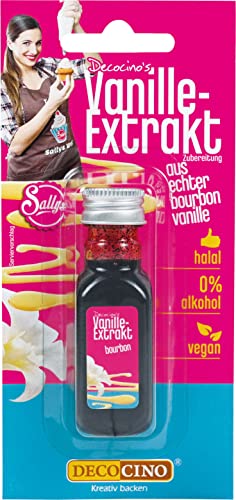 DECOCINO Vanille-Extrakt (20 ml) natürlicher Vanille Geschmack ohne Alkohol, aus Madagascar Bourbon – für Kuchen, Torten und Getränke – Vegan von DECOCINO