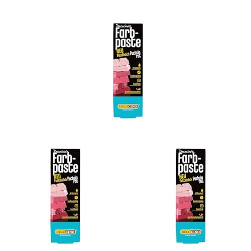 DECOCINO fettlösliche Farbpaste Rot - 15 g - öl-basierte Lebensmittelfarbe, ideal zum Einfärben von Schokolade, Buttercreme, Fondant oder Kuchenteig (Packung mit 3) von DECOCINO