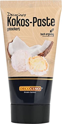 Decocino Kokos-Paste - 50 g - Backaroma mit natürlichem Kokosnuss-Aroma, zum Verfeinern von Pralinen, Desserts & Kuchen - gebrauchsfertig vegan von DECOCINO