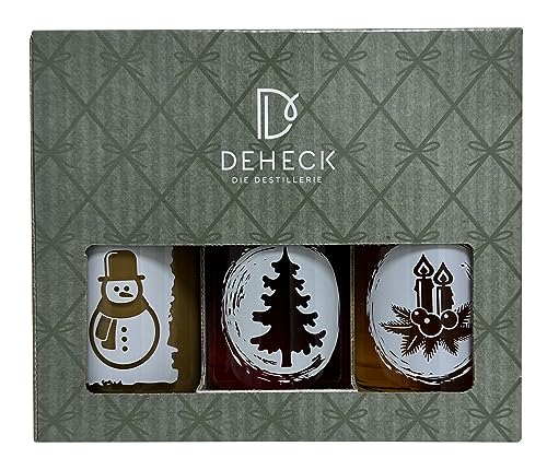 Deheck Weihnachtsliköre 3 x 0,2l in der weihnachtlichen Geschenkbox von DEHECK Destillerie