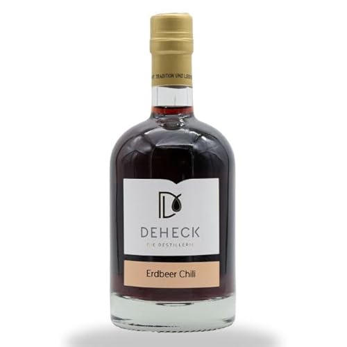 Erdbeer-Chili Likör 0,5 L | Süßes Feuer von Deheck | Fruchtlikör mit Chili Note | Premium Erdbeer-Likör 20% Vol. von DEHECK