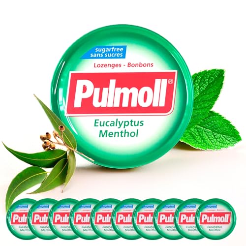 10 x 45g PULMOLL Eucalyptus + Menthol (Sugar Free) with Gift from Dekond von DEKOND