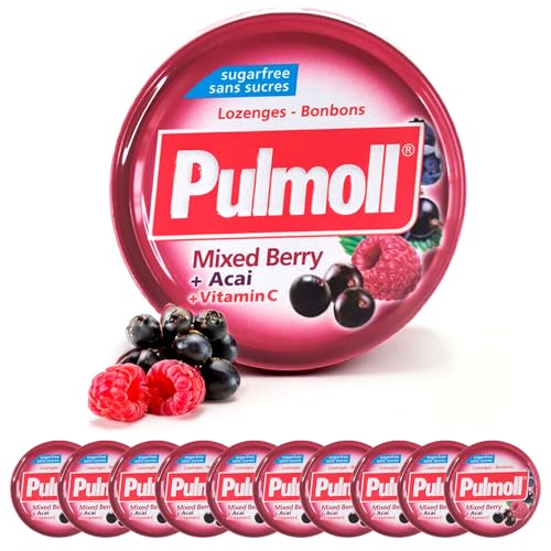 10 x 45g PULMOLL Mixed Berry + Vitamin C (Sugar Free) with Gift from Dekond von DEKOND