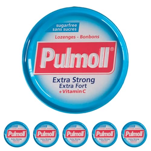 5 x 45g PULMOLL Extra Strong (Sugar Free) with Gift from Dekond von DEKOND