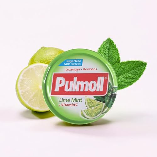 5 x 45g PULMOLL Lime + Mint + Vitamin C (Sugar Free) with Gift from Dekond von DEKOND