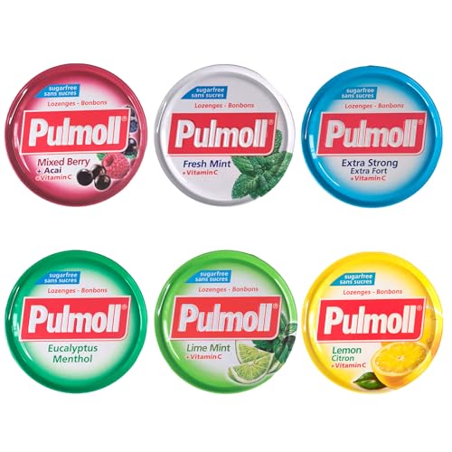 6 x 45g PULMOLL MIX Collection (Sugar Free) with Gift from Dekond von DEKOND